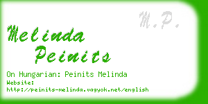 melinda peinits business card